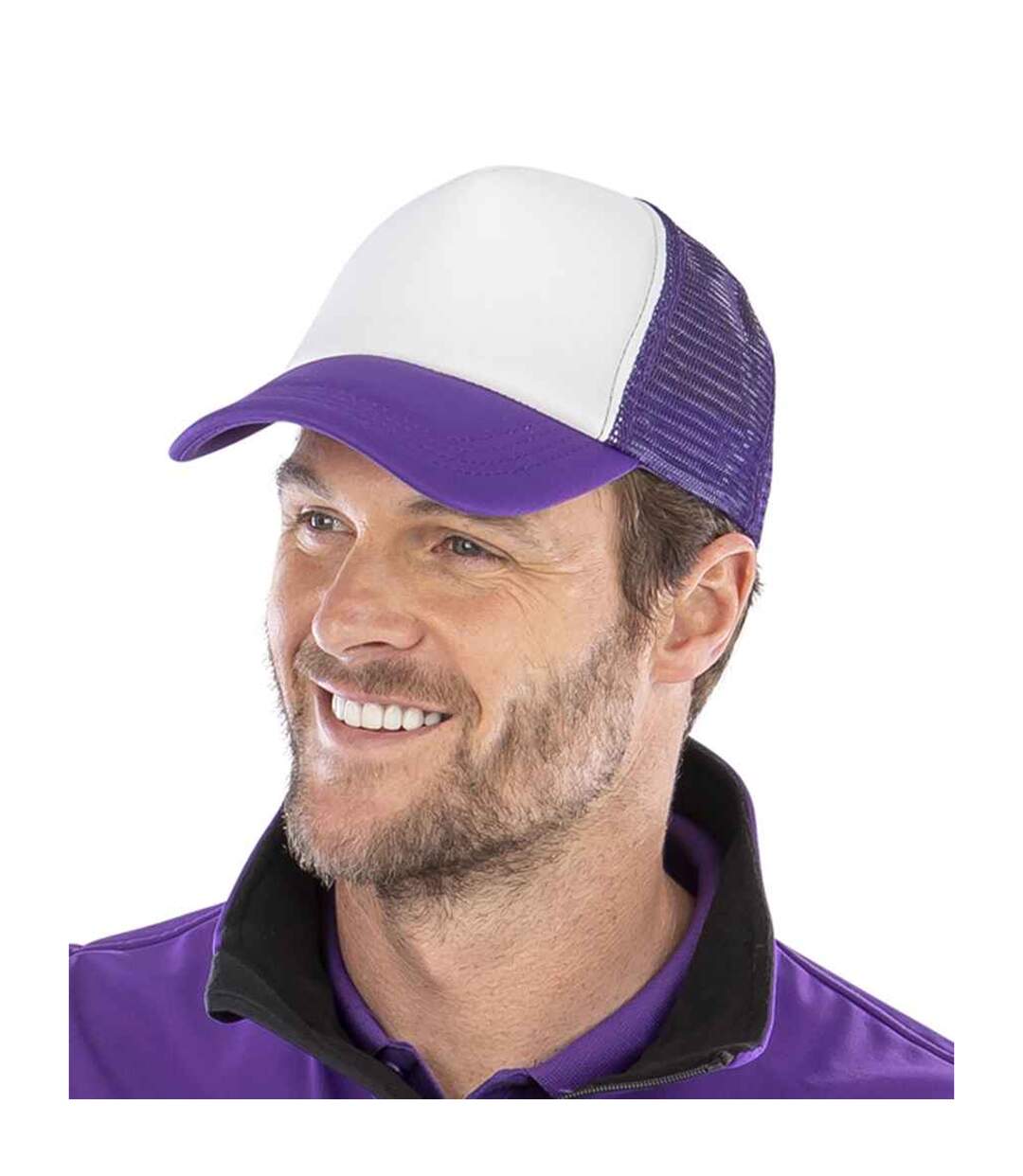 Casquette trucker core violet / blanc Result-3