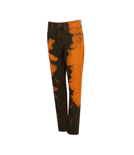 Jean Motif/style Éclaboussures De Peinture Femme Orange Noir Calvin Klein
