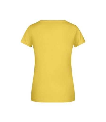 T-shirt Basic Femme Jaune James And Nicholson