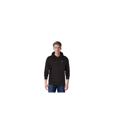 Mens Embroidered Logo Hoodie Jet Black Lyle & Scott