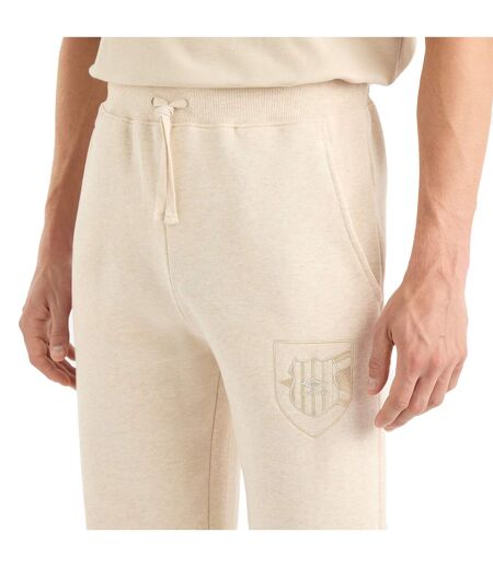 Mens crest jogging bottoms oatmeal marl Umbro
