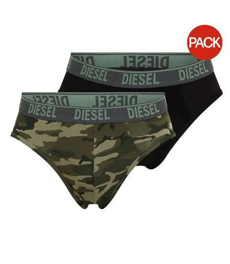 Lot De 3  Slips Motif/style Camouflage Homme Vert Camouflage Noir Diesel