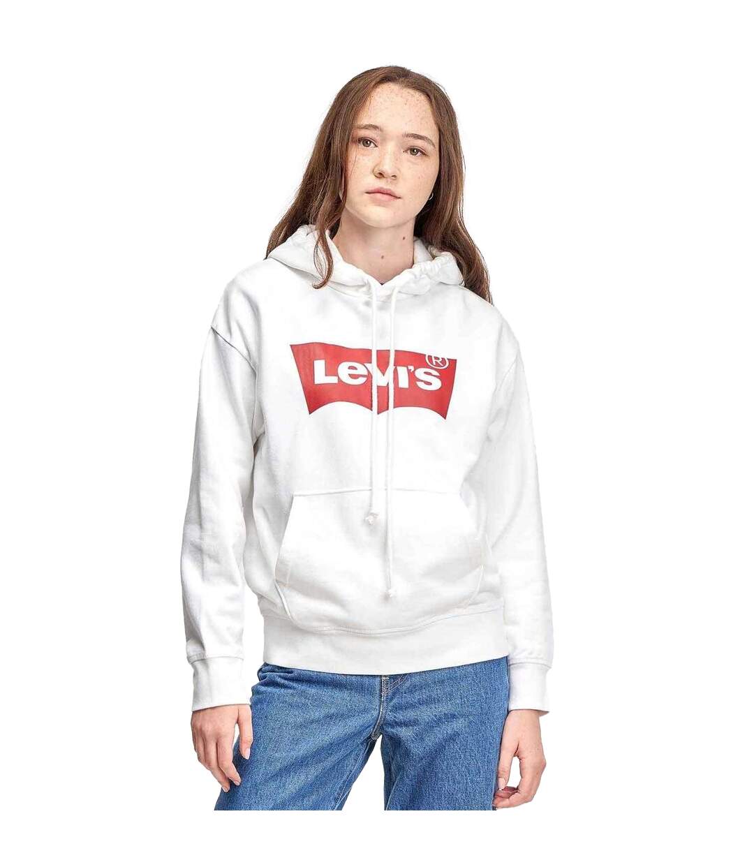 Sweat À Capuche Femme Blanc Levis-3