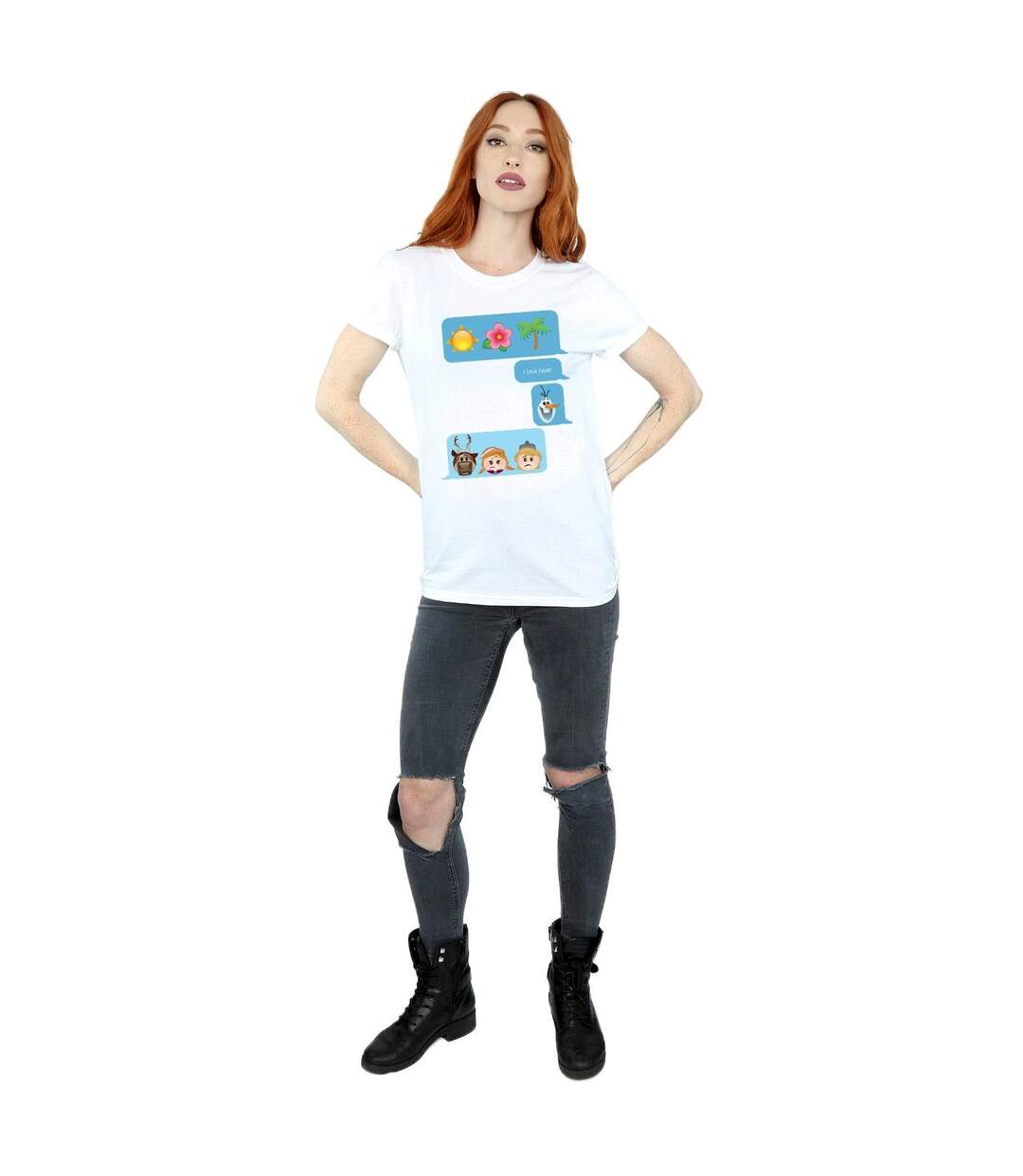 Disney - T-shirt FROZEN LOVE HEAT - Femme (Blanc) - UTBI24648-4