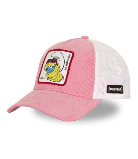 Casquette baseball effet velours avec filet et patch Soft Pink Capslab