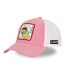 Casquette baseball effet velours avec filet et patch Soft Pink Capslab-1