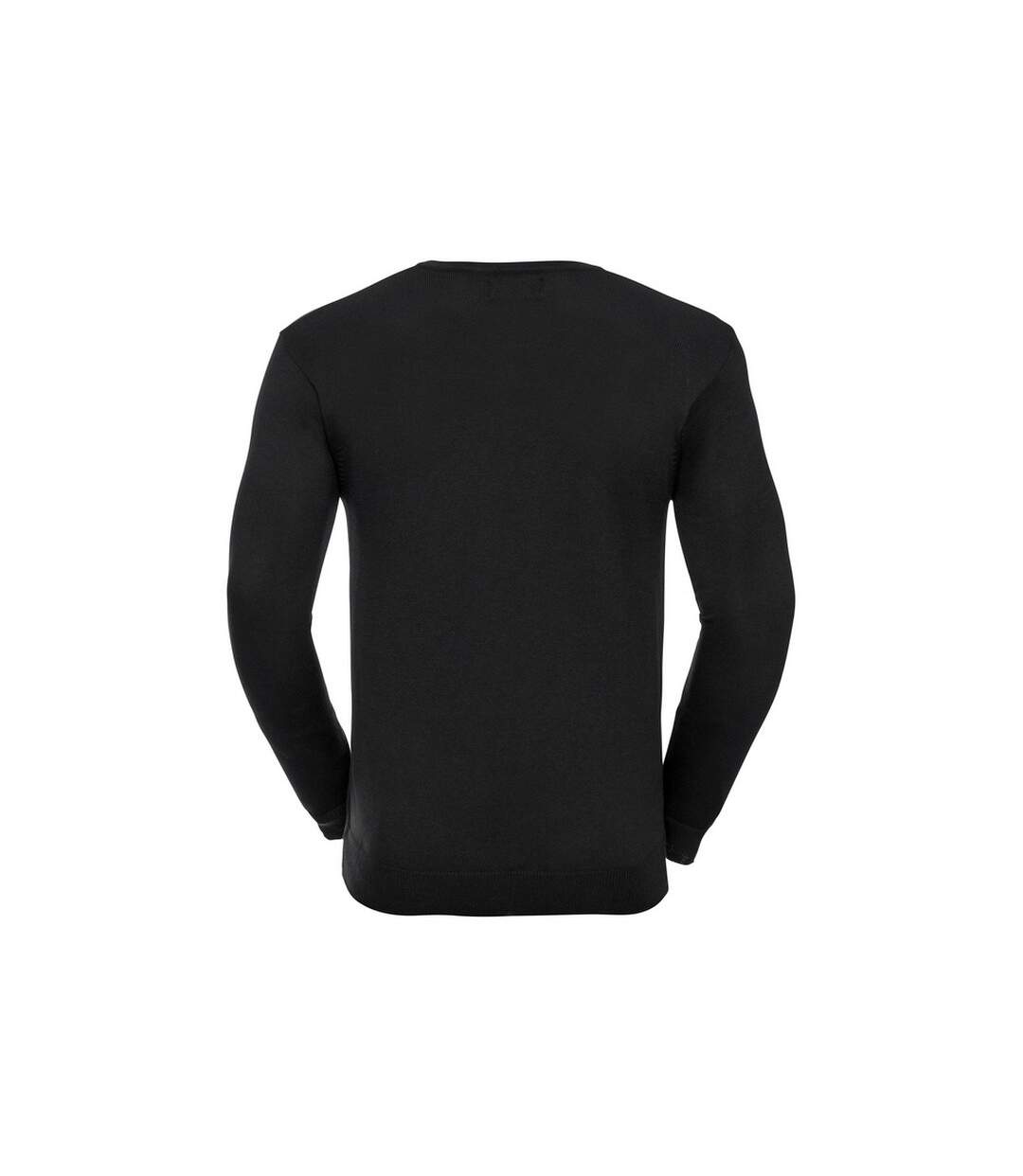 Mens cotton acrylic v neck sweatshirt black Russell Collection