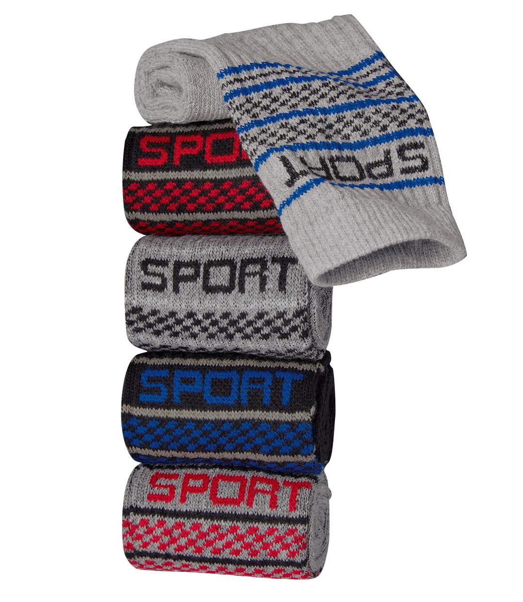 Lot de 5 Paires de Chaussettes Sport Mi-hautes