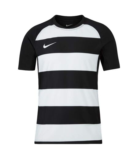 T-shirt Manches Raglan Rugby Motif/style Rayures Contrastées Homme Noir Blanc Nike