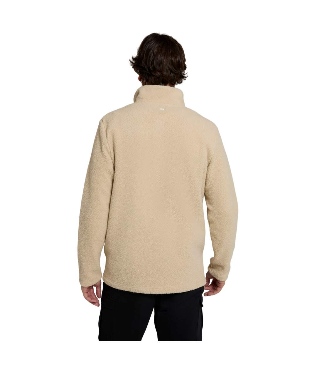 Mens ted borg half zip fleece top beige Mountain Warehouse-2