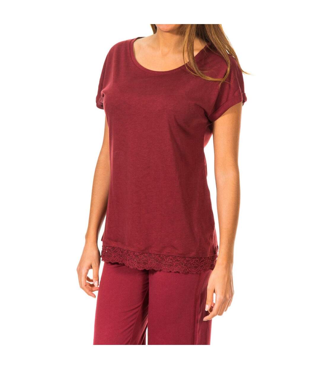 Short sleeve round neck T-shirt 1487904330 women-1