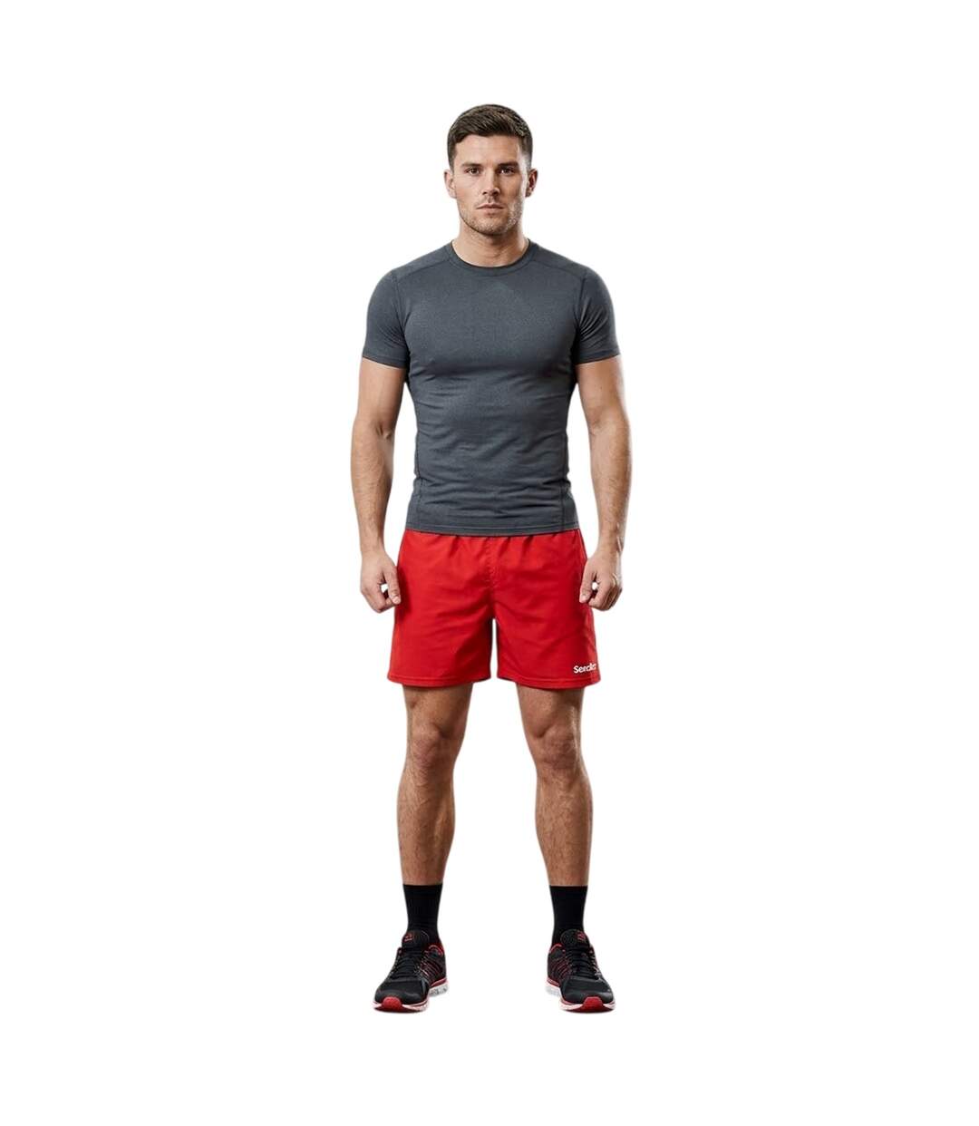 Short Entraînement Motif/style Rayure Latérale Homme Rouge Sondico-1
