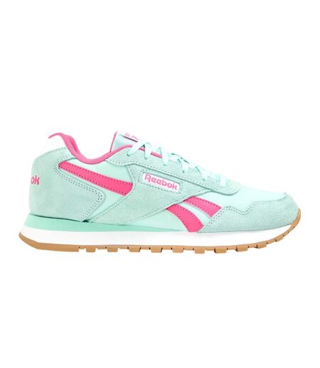 Womens/ladies Glide Suede Trainers Aqua Pink Reebok
