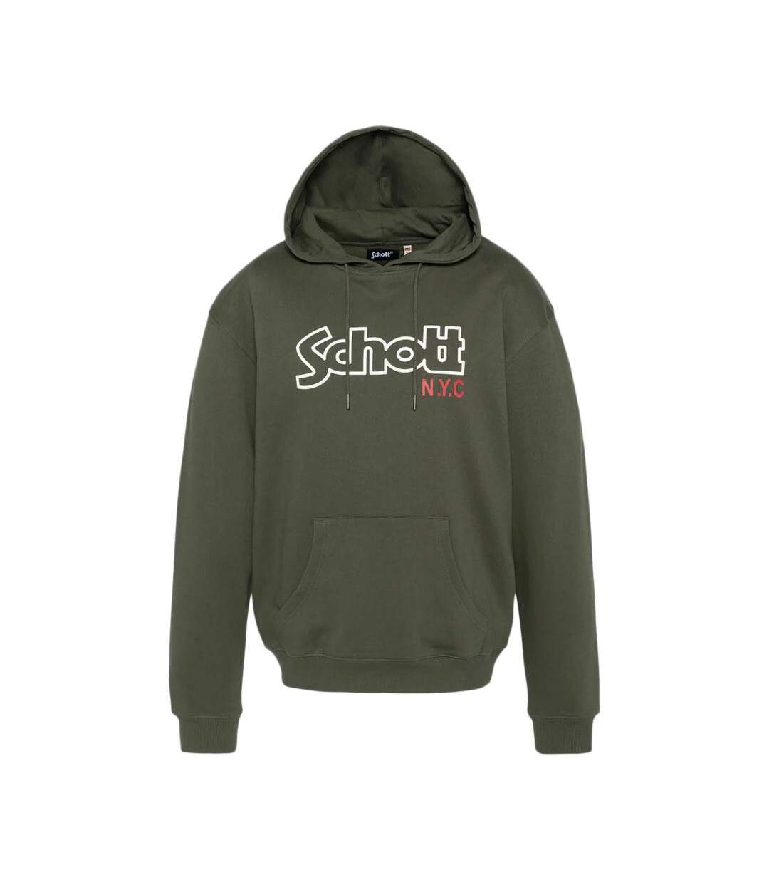 Sweat à capuche kaki homme schott sidney-1