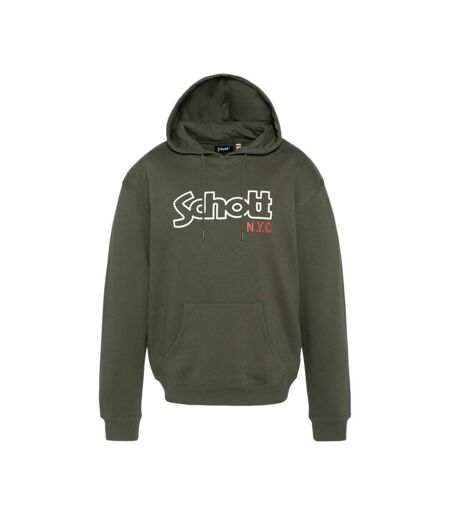 Sweat à capuche kaki homme schott sidney