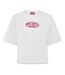 T-shirt Court Motif/style Logo Ovale Femme Blanc Diesel-1