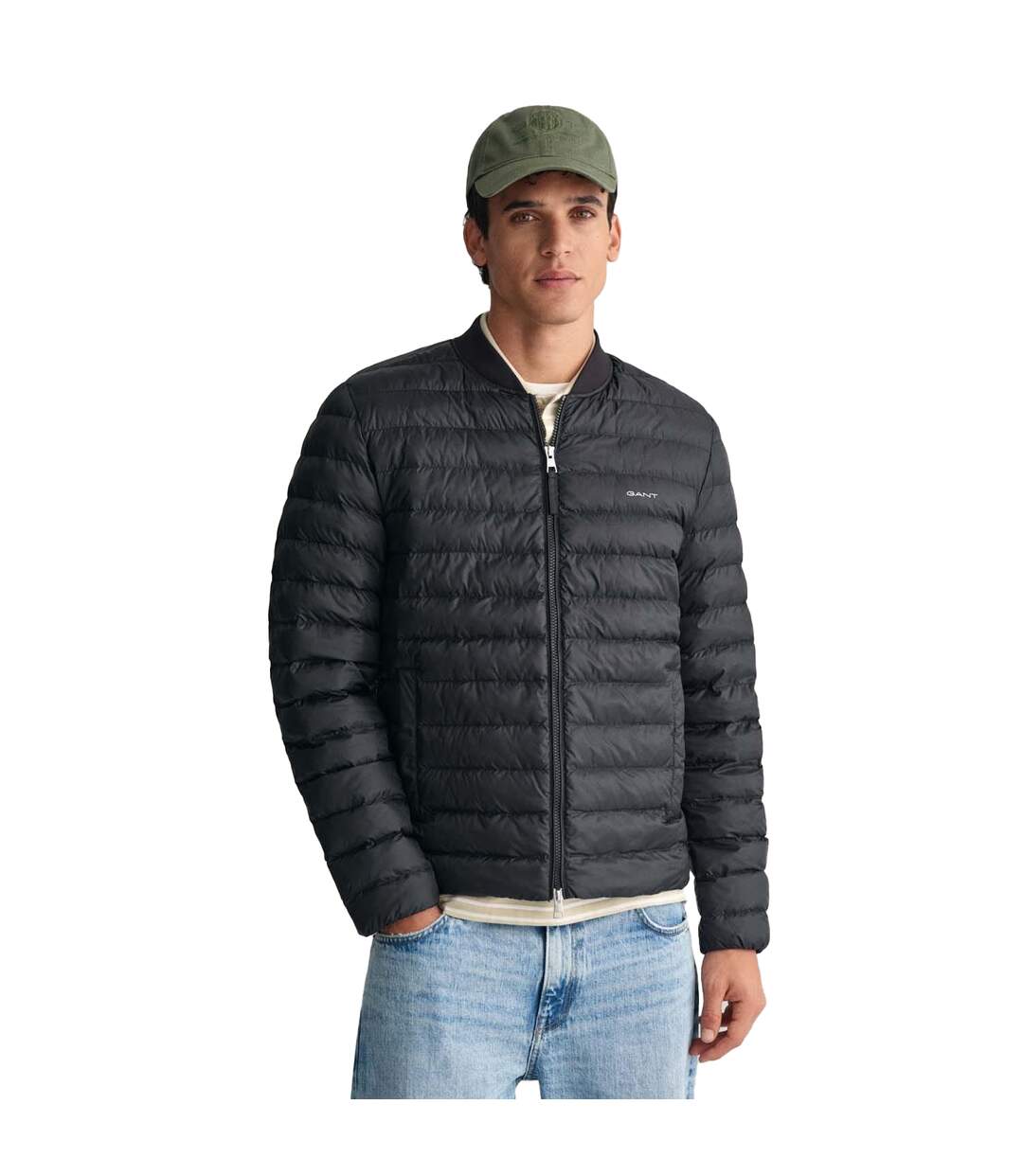 Mens Light Padded Bomber Jacket Black Gant-2