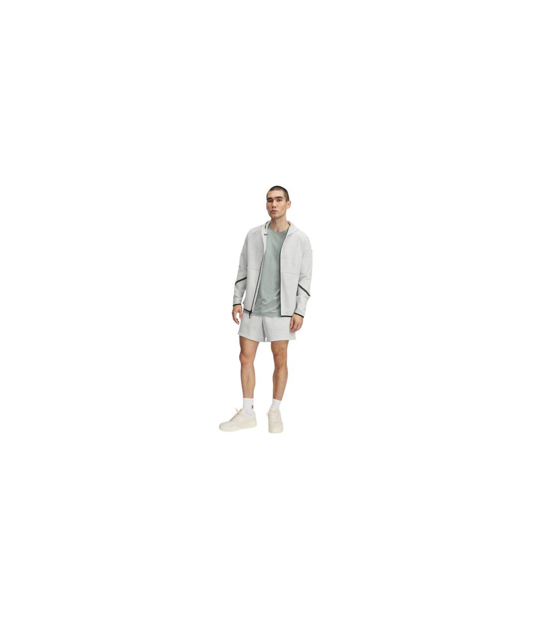 Mens Grid Sweat Shorts Green Under Armour-1