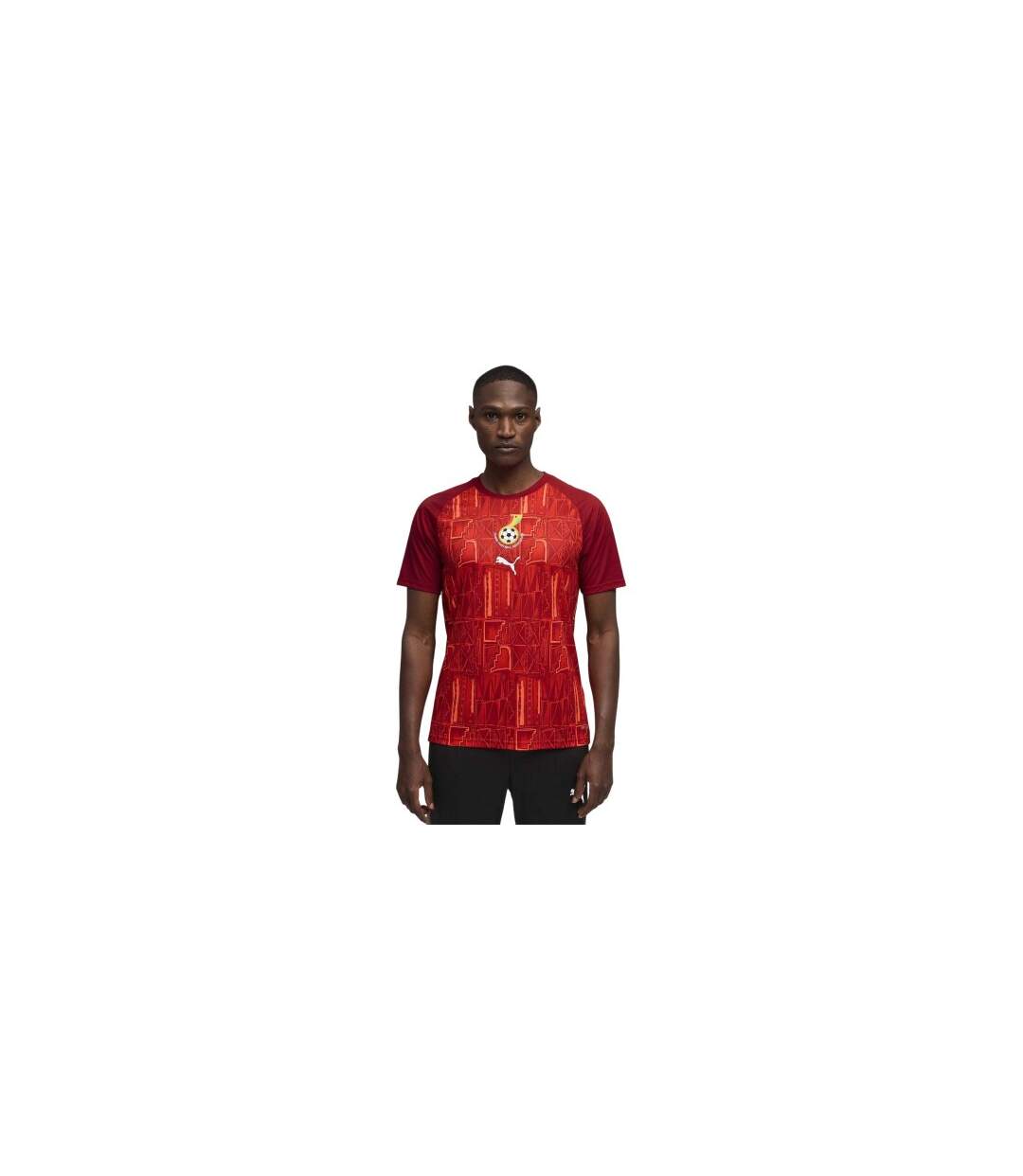 Mens World Cup 2026 Ghana Crew Neck Short-sleeved Football Shirt Red Green Puma-1