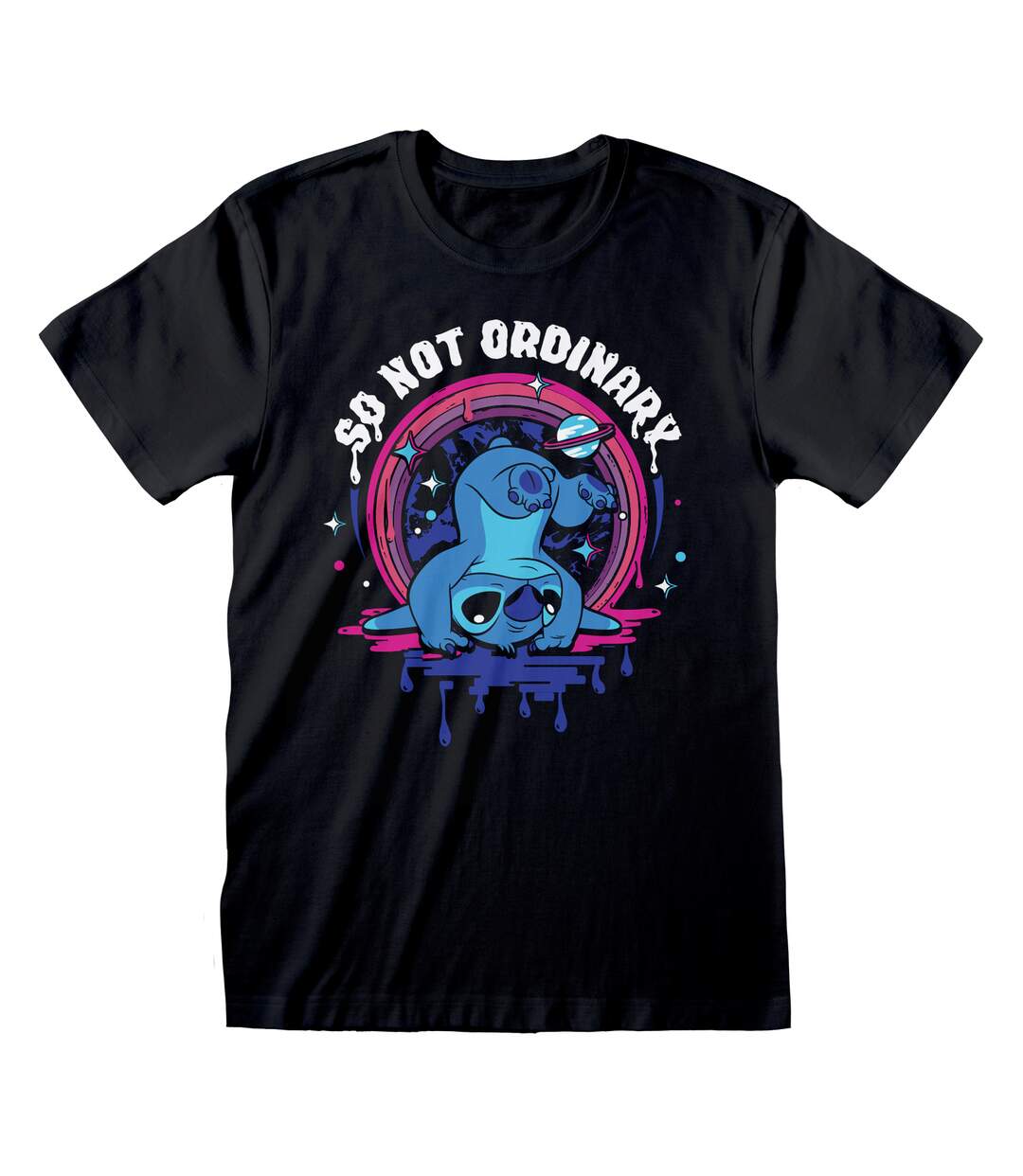 T-shirt not ordinary adulte noir Lilo & Stitch-2