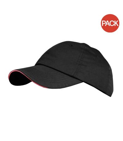 Lot de 2  casquettes adulte noir/rouge Result