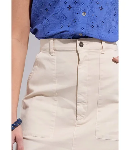 Jupe courte droite poches cargo coton stretch