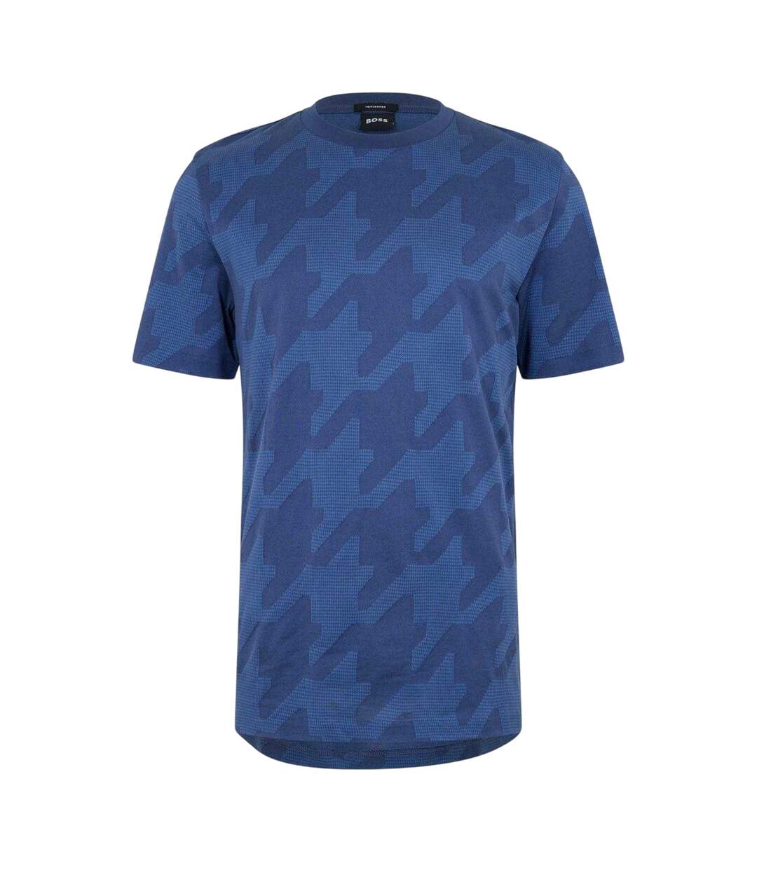 T-shirt Motif/style Pied-de-poule C-thompson Homme Bleu Marine Chiné Boss-1