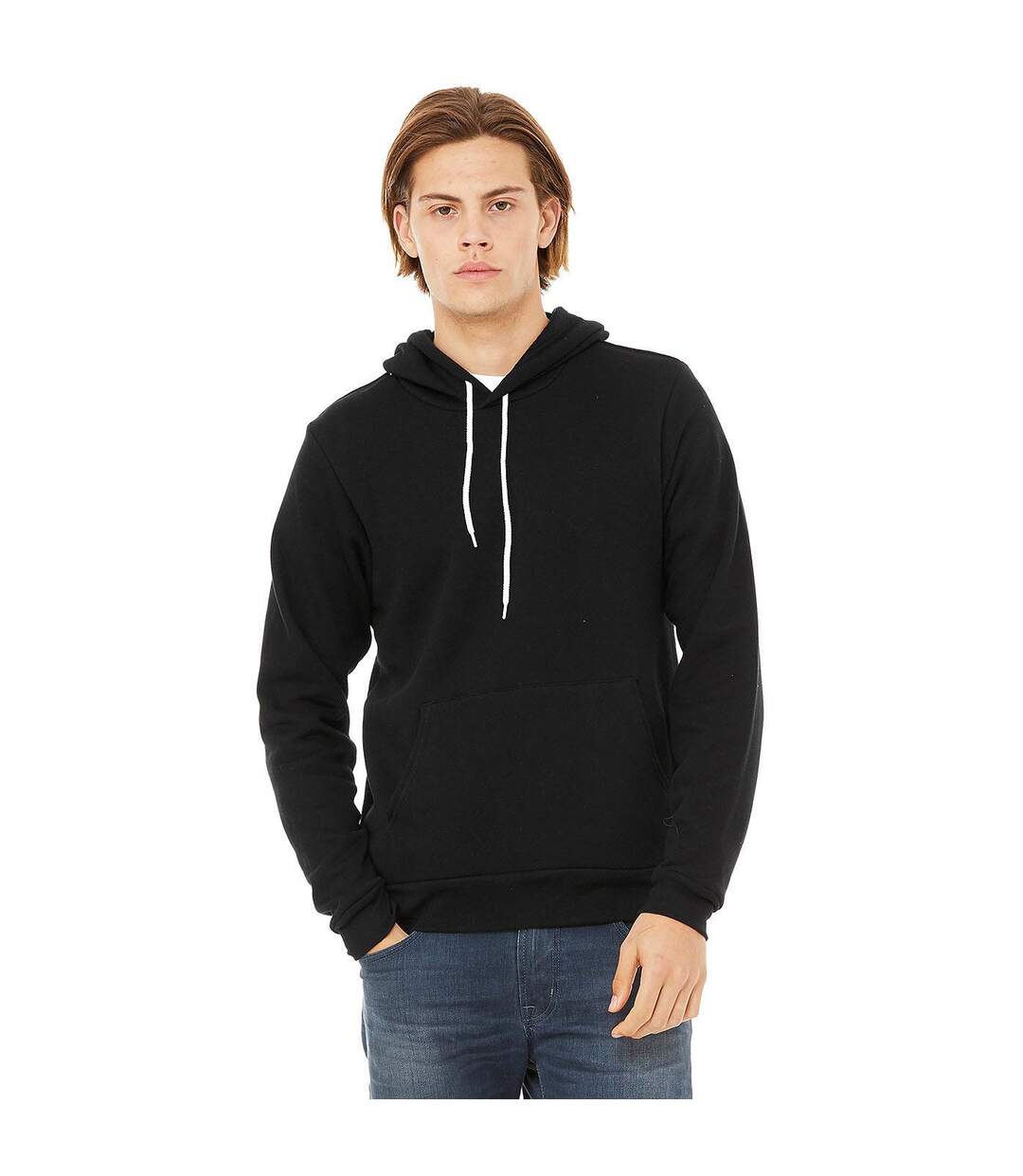 Sweatshirt Polaire À Capuche Unisexe Noir Bella + Canvas-1