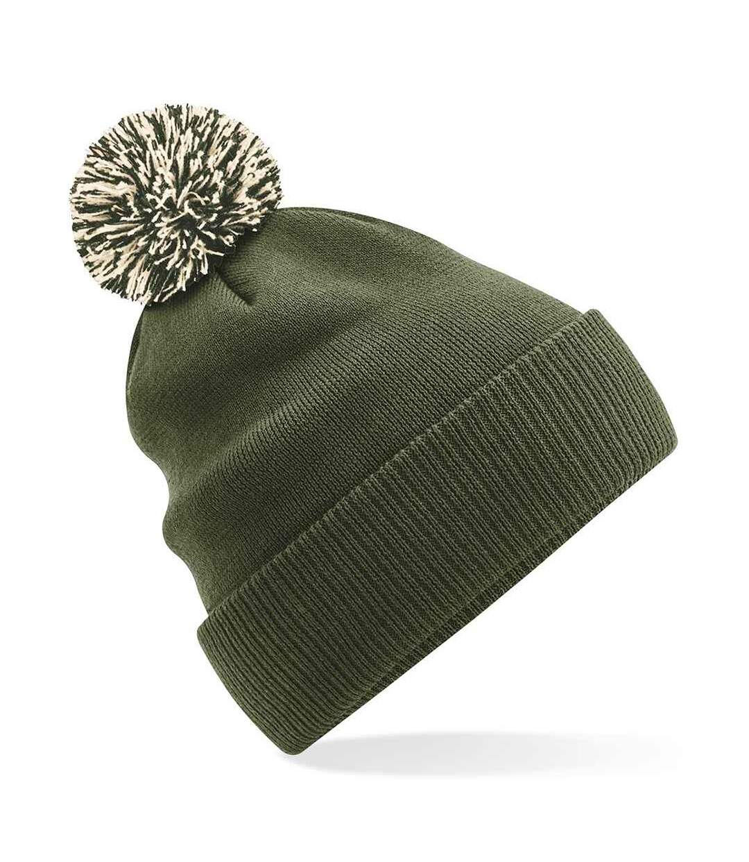 Bonnet snowstar adulte moutarde / blanc cassé Beechfield-3