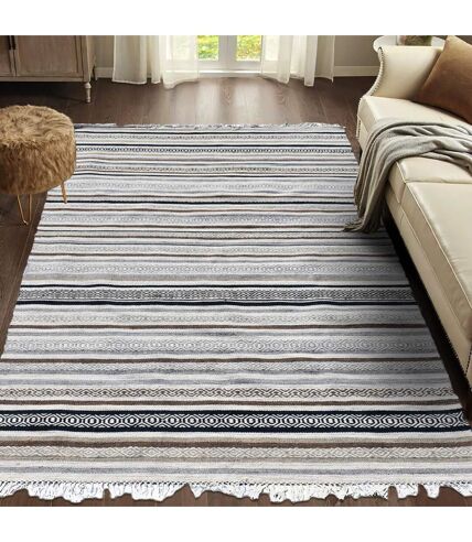 Tapis kilim fait à la main en laine motif géométrique