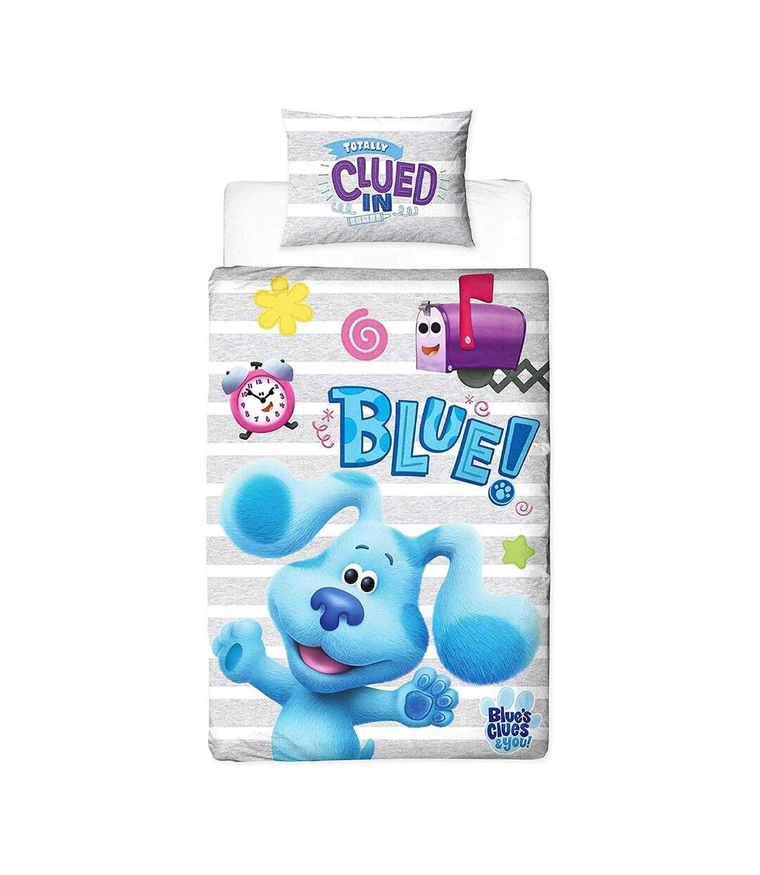 Reversible Blue Duvet Set Multicoloured Blue´s Clues-1