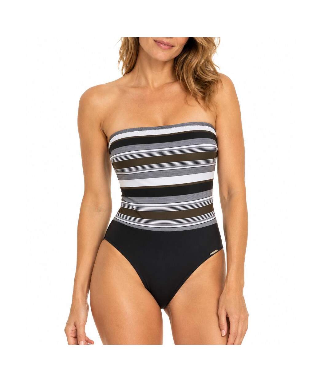 Maillot de bain noir/gris femme grain de sable victoria-1