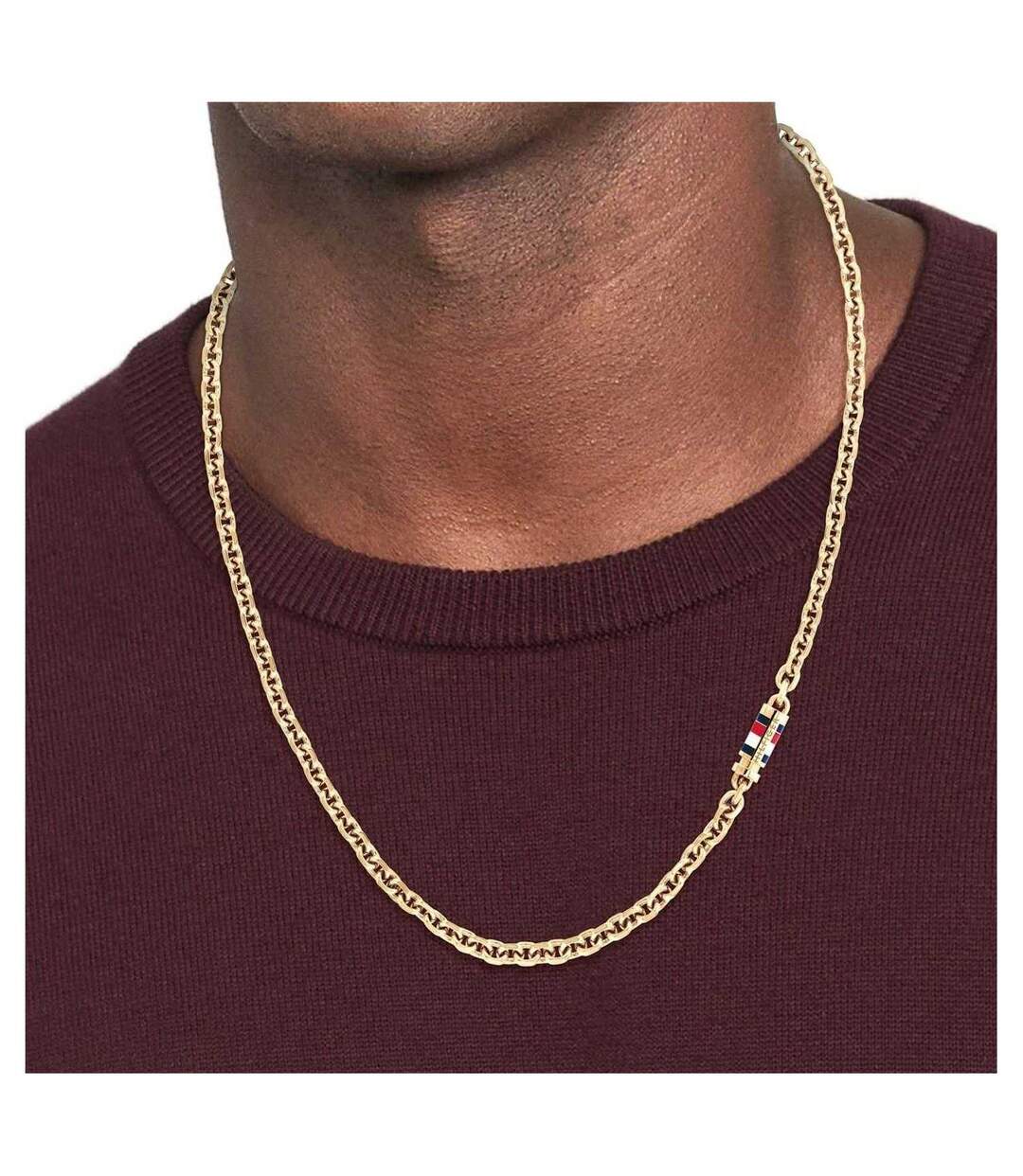 Mens Gold Plated Stainless Steel Necklace One Size Gold Tommy Hilfiger-4