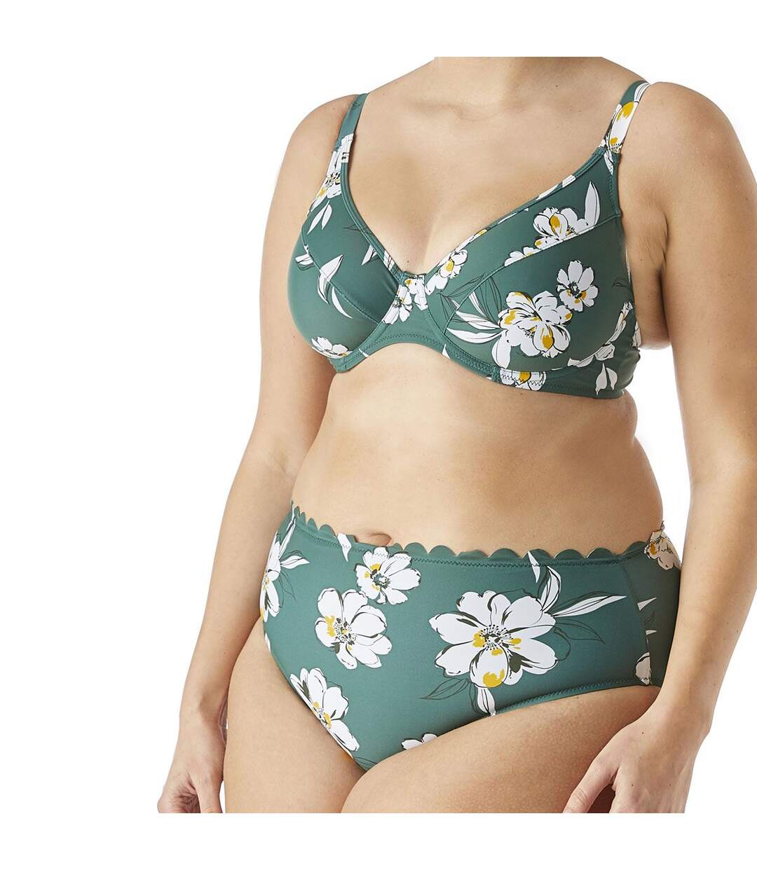 Culotte de bain taille haute vert BAHIA-3