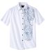 Men's White Printed Poplin Shirt 