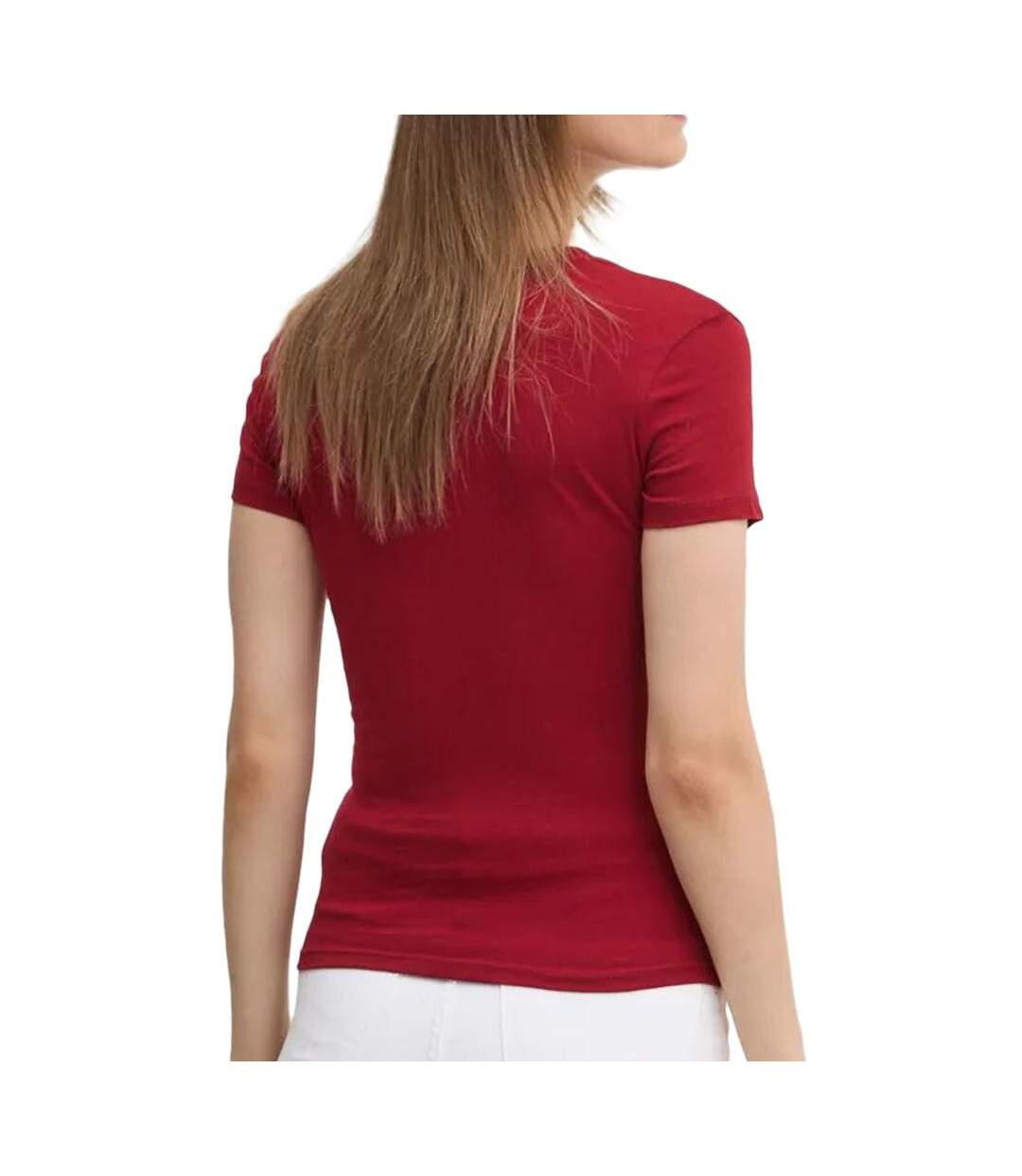 T-shirt Rouge Femme Tommy Hilfiger Slim Linear - L-2