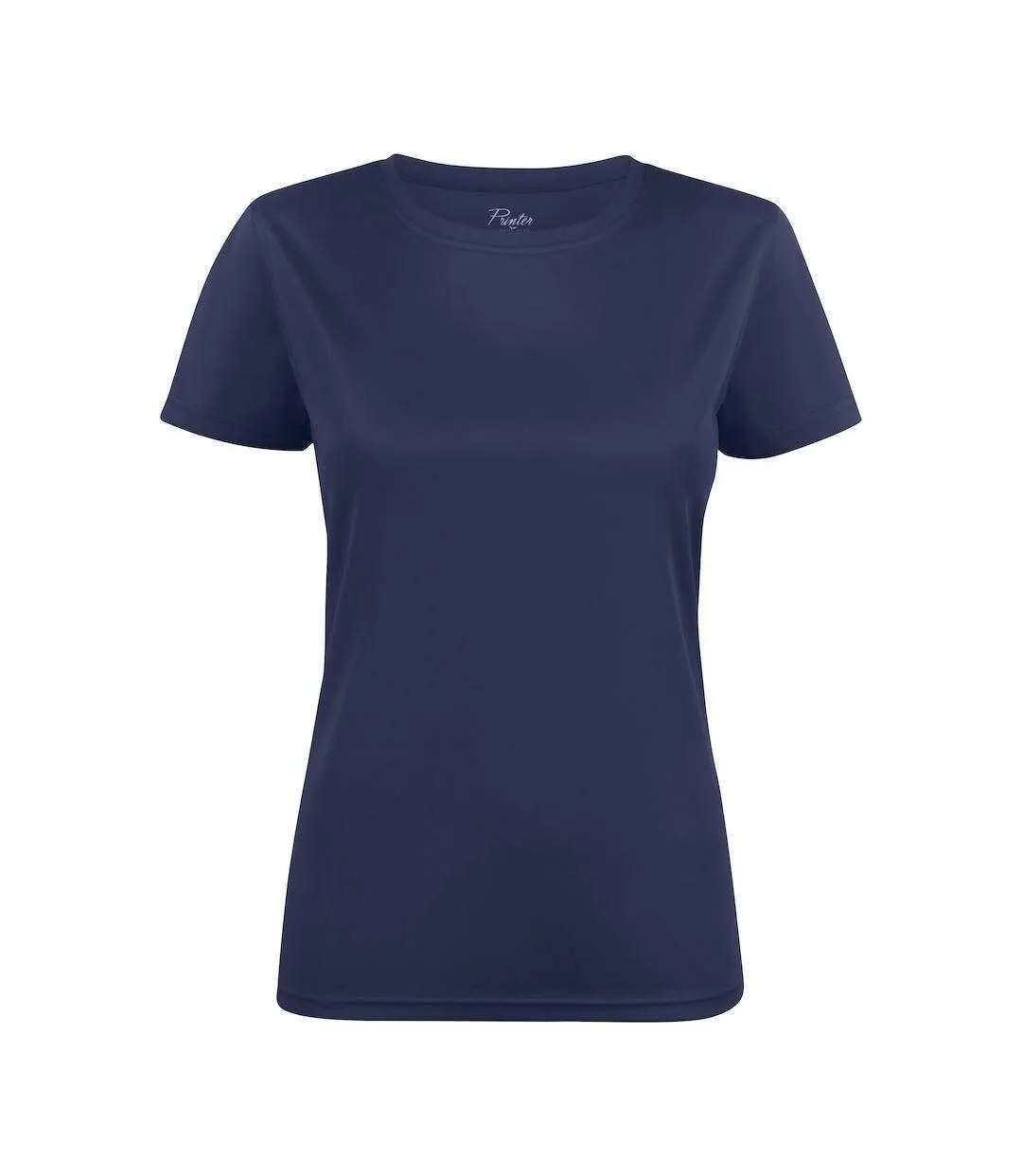 Womens/ladies Run T-shirt Navy Printer RED-1