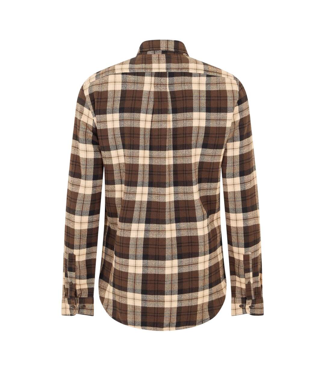 Mens Checked Casual Button-down Shirt Chocolate Brown Timberland-4