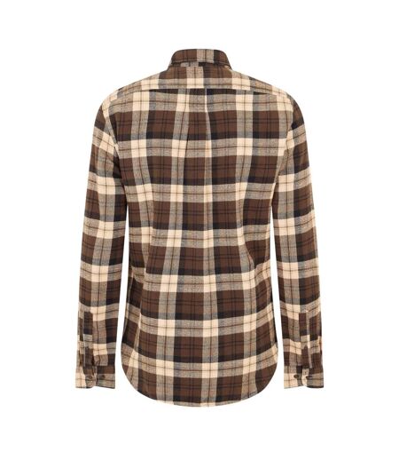 Mens Checked Casual Button-down Shirt Chocolate Brown Timberland