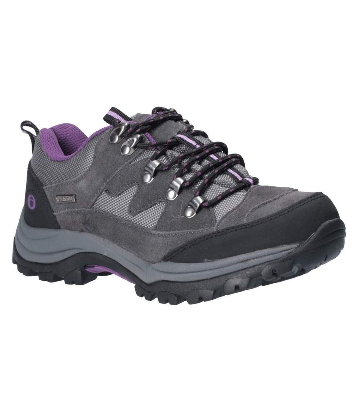 Cotswold Womens/Ladies Oxerton Leather Hiking Shoes (Grey/Purple) - UTFS5274