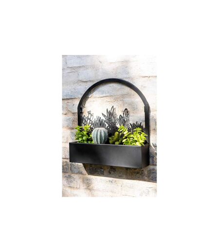 Jardinière Murale en Métal Cactus 39cm Noir