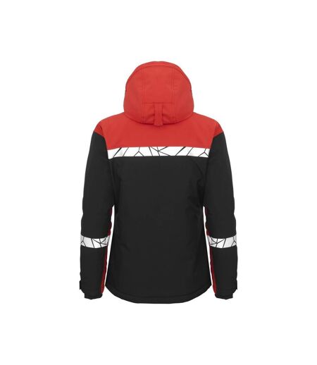 Womens/ladies Progression Soft Shell Jacket Black Red Projob
