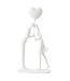 Statuette Déco Couple Bisou Cœur 30cm Blanc-1