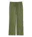 Women's Green Plain Cotton Gauze Trousers-4