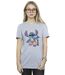 Disney Femmes/Les femmes Lilo & Stitch Bermuda Coton Boyfriend T-Shirt (Gris sportif) - UTBI29930-2
