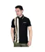 Mens Vertical Stripe Polo Shirt Black Nomad Lambretta-1