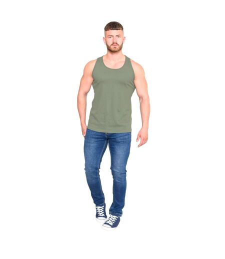Duke Mens Fabio-2 Muscle Vest (Khaki) - UTDC168
