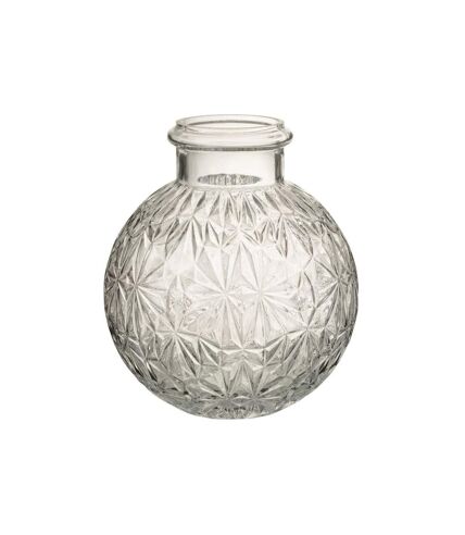 Paris Prix - Vase Design En Verre diamant 18cm Transparent