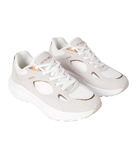 Womens/ladies Ezra Leather Everyday Trainers Beige Animal