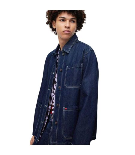 Mens 080 Denim Jacket Dark Blue Faded Hugo
